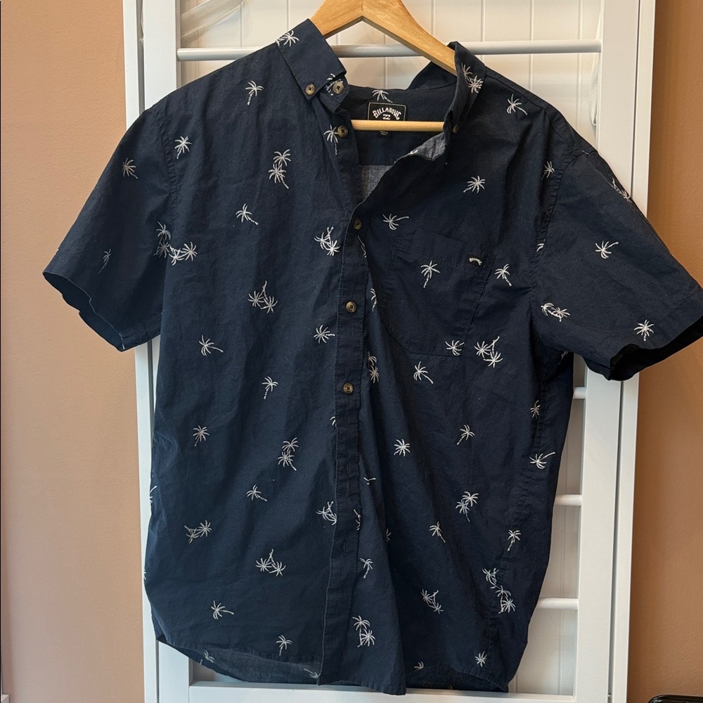 Billabong Dark Blue Palm Print Shirt